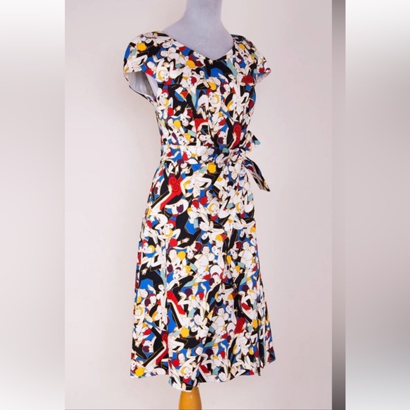 Carolina Herrera Dresses & Skirts - Carolina Herrera Archive Print Collection Tango Dancers Faux Wrap Dress.
